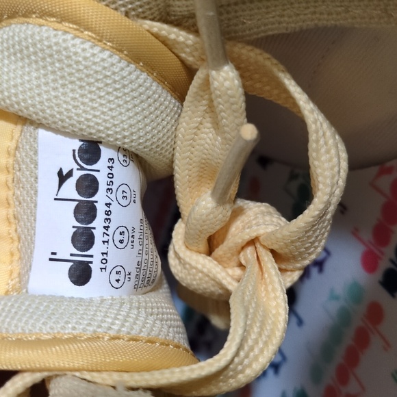 NWOB Diadora yellow Game Step platform sneaker - size 6.5 - Picture 6 of 7